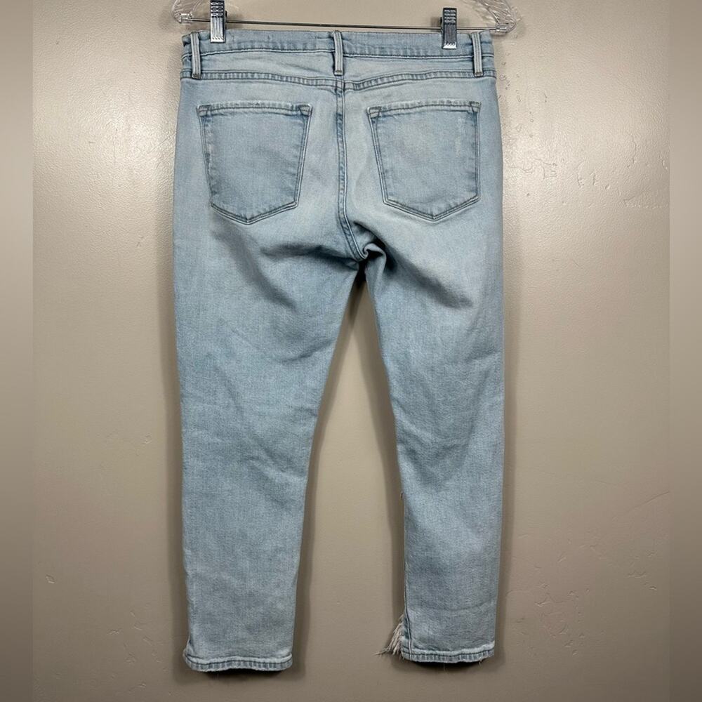 FRAME Denim Le Garçon Crop Jeans Light Blue Wash Size 27 - Picture 2 of 7
